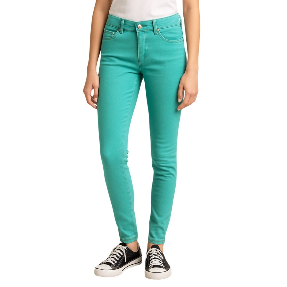 B Hermosa Juniors Super Skinny Jeans Aqua Turquoise Stretch Denim Pants Size 5